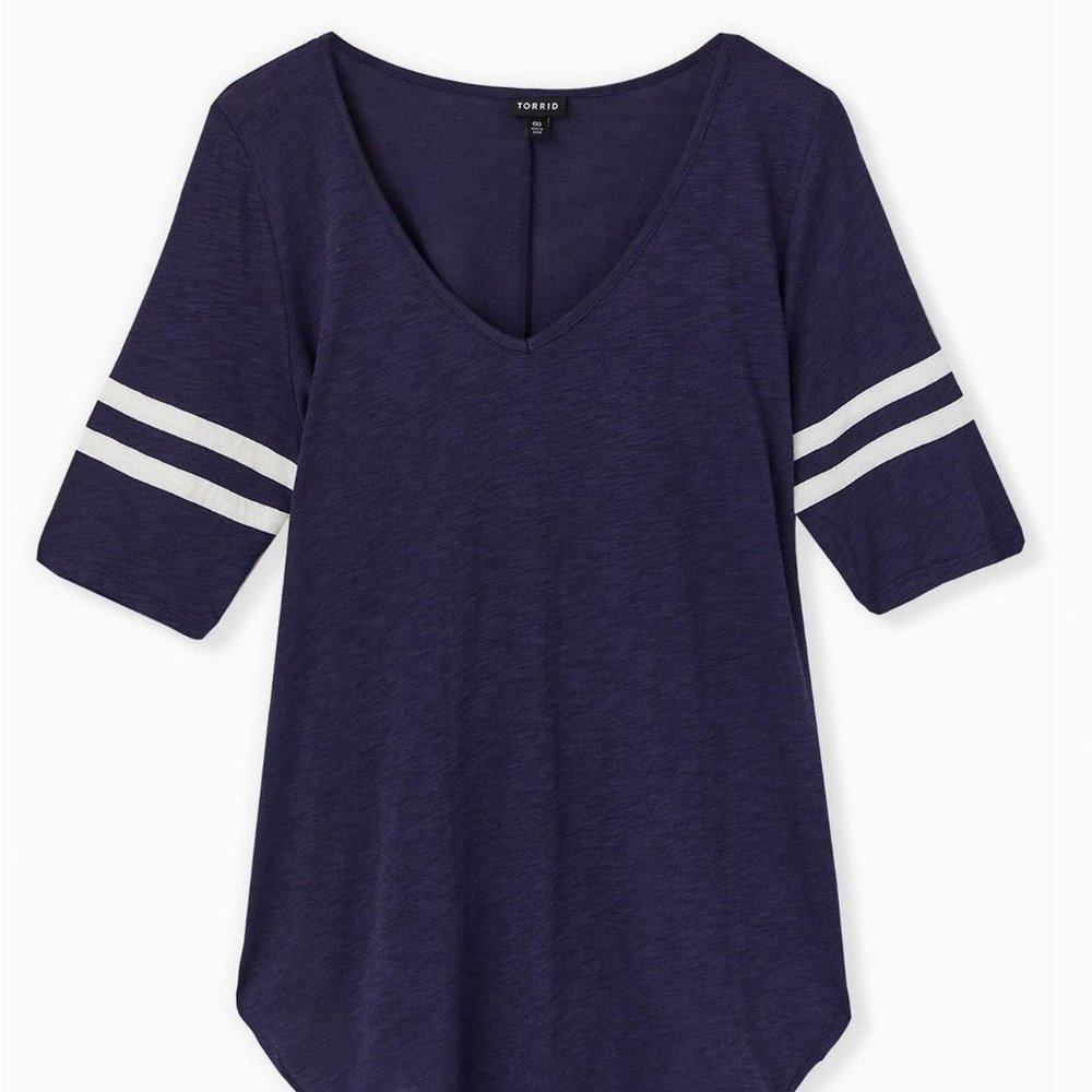 Torrid Slim Fit Heritage Slub V-Neck Tunic Tee - NWT Size 4